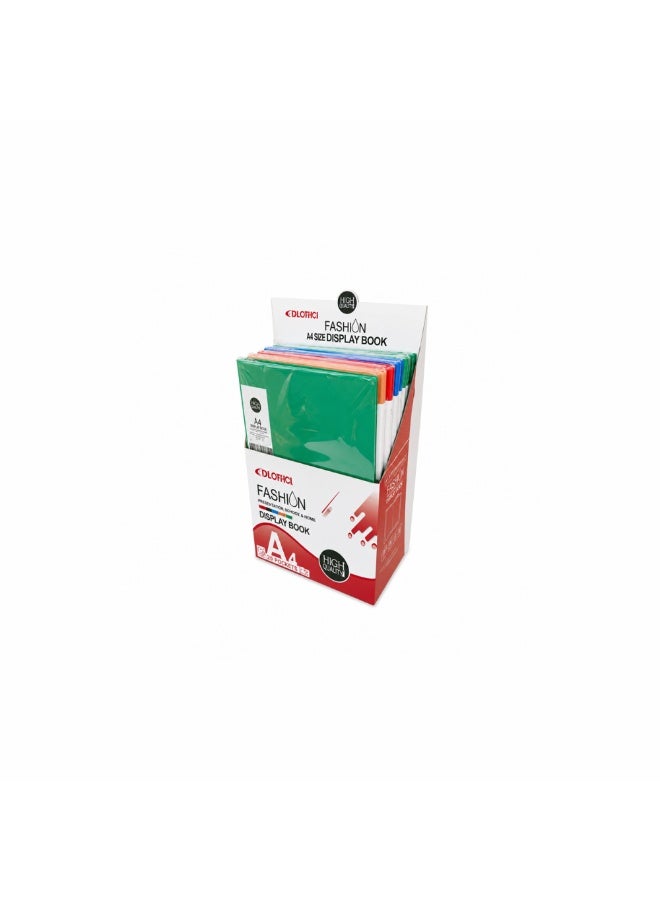 COLORIS FASHION A4 Display Book, 40 Pockets, Assorted Colors, Pack of 20/DLOFFICE