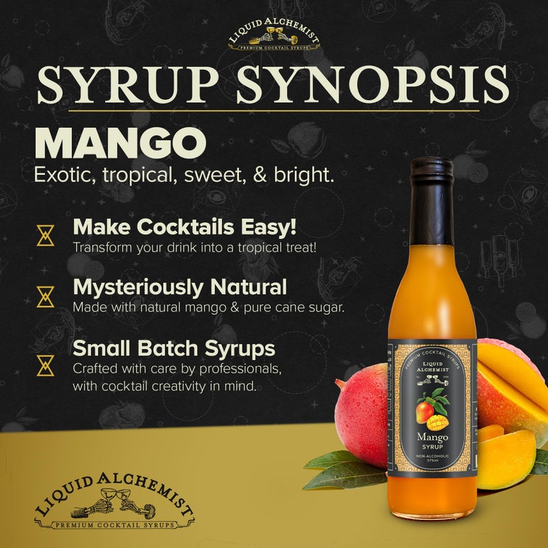Liquid Alchemist Mango Syrup for Drinks - Real Ingredients Make our Mango Puree for Cocktails the Perfect Margarita Mix - Our Tropical Flavoring Syrup is Non-GMO & Vegan (12.7 oz) - Image 3