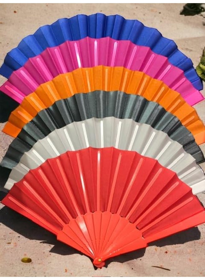 BLUE Folding Hand Fans Fabric Fans  Summer Handheld Fan for Party, Wedding, Gifts, Wall Decoration,Photographic Props - Image 1