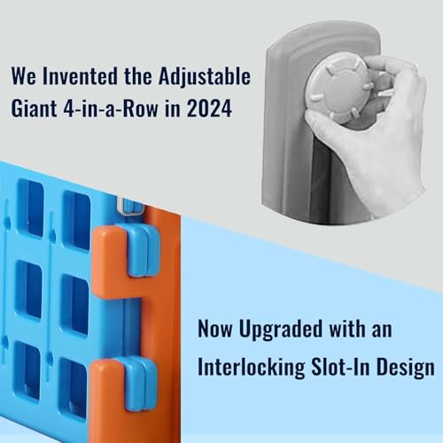 SDADI Click Giant 4inaRow Game Set with BlockStyle Assembly Adjustable Height 4toScore Connect Game Portable Family Yard Game for Indoor Outdoor Play - Image 5
