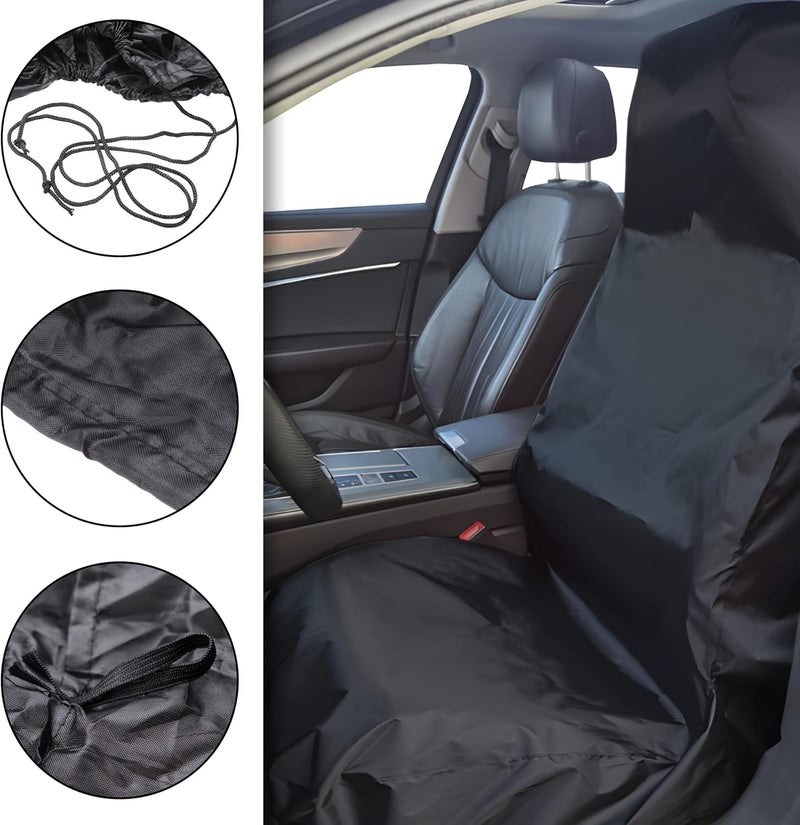 CATMEYE 2 Pieces Car Seat Covers - Nylon Waterproof Heavy Duty Breathable Sweat Proof Universal Fit Black Seat Cover for Cars, SUVs, Vans - Image 4