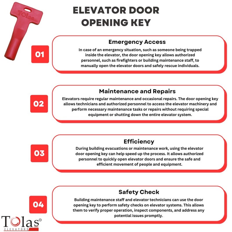 Tolas Door Key Universal Triangular T Shape Elevator Door Opening Key Otis KONE Schindler Thyssenkrupp Pack of 5  - Image 2