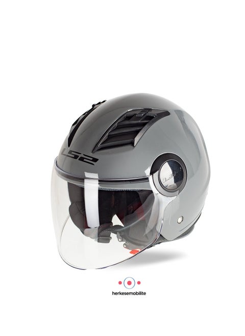 LS2 HELMET OF562 Airflow HALF Face Racing Helmet - Color: Naro Grey