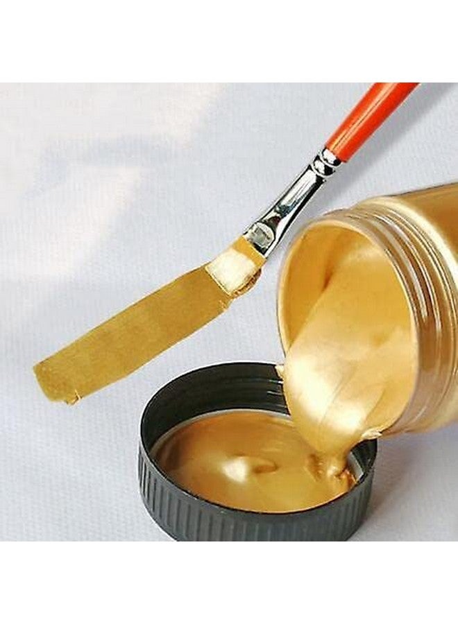 Oytra Metallic Colour Acrylic Paint Set 100 Grams Metal for DIY Art and Craft Shimmer Drop Color Set Glass Wood Wall Rock Car Steel Painting Drawings on Canvas (Gold) - Image 2