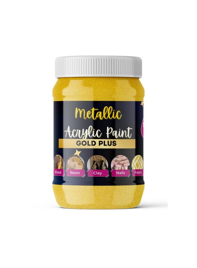 Oytra Metallic Colour Acrylic Paint Set 100 Grams Metal for DIY Art and Craft Shimmer Drop Color Set Glass Wood Wall Rock Car Steel Painting Drawings on Canvas (Gold) - Image 1