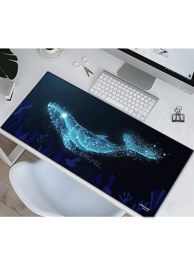 Lesailes Feidun Mouse Pad For Gaming And Office, Solid Color Extra Large Computer Desk Mat, Smooth Woven Edge-banded Thickened Non-slip Base, Whale Fall, 900x400x3mm - Image 2