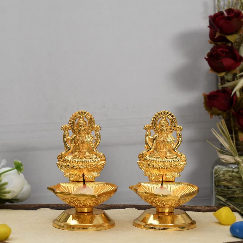 JAIPUR ACE JAIPUR ACE Brass Kuber Lamp Gaja Lakshmi Diya 2  - Image 1