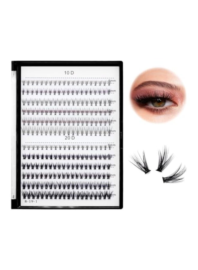 Bodermincer Lash Extension 240pcs C Curl 10D20D Cluster 89101112mm1011121314mm1213141516mm Mixed Individual Cluster Lashes 10D20D 89101112mm and Under Eyelashes - Image 1