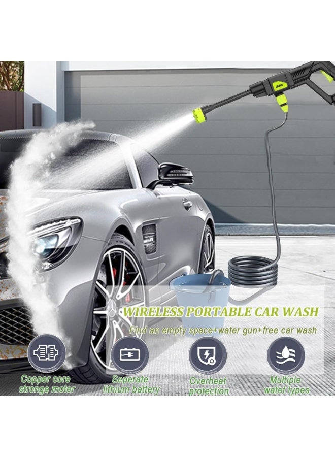 MDHL Cordless Pressure Washer, 48V Portable High Power Washer with 2PCS Battery, 6-in-1 Adjustable Nozzle, Cordless Power Washer with 5m/16.4FT Hose, Electric High Pressure Cleaner for Car, Garden, Floor - Image 2