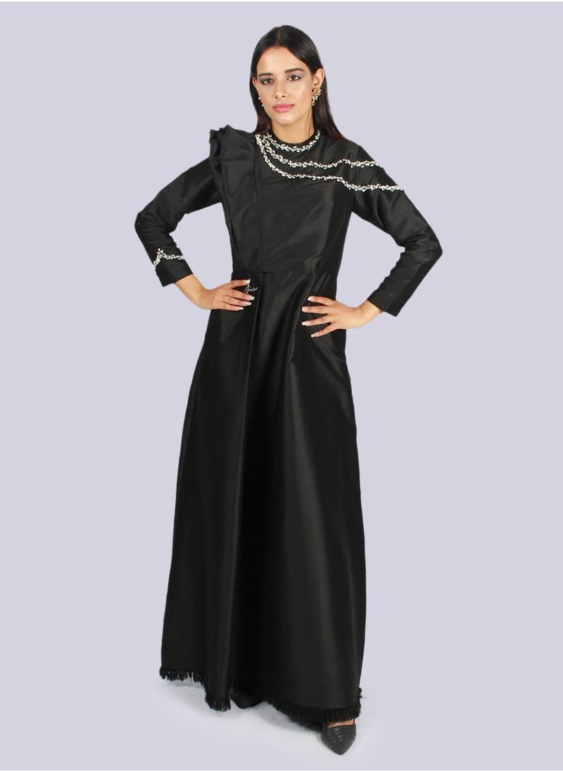NIVA FASHION HOUSE MAJESTY RUFFLE ONE SLEEVE KAFTAN  - Image 2