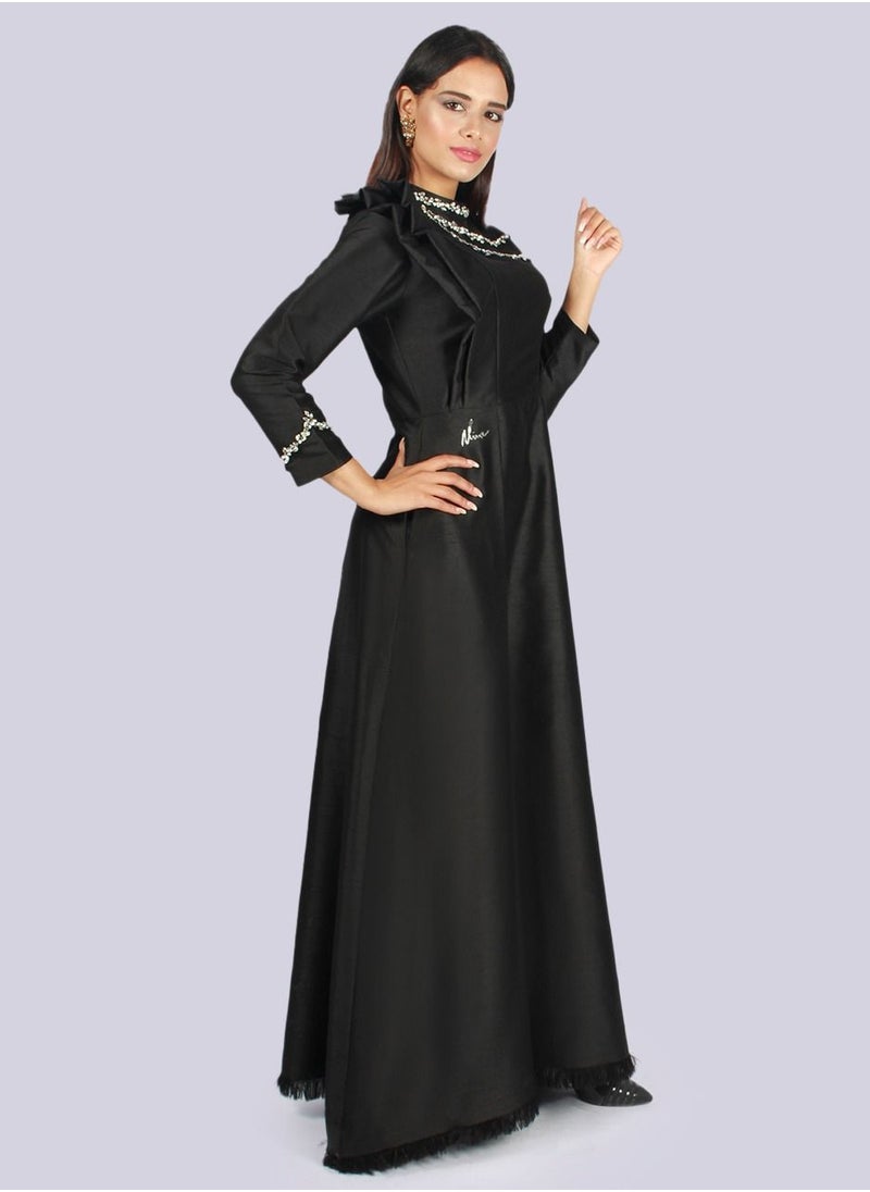 NIVA FASHION HOUSE MAJESTY RUFFLE ONE SLEEVE KAFTAN  - Image 3