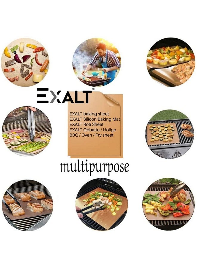 EXALT Silicone Baking Mat Roti Making Sheet Obbattu Sheet Holige Sheet Reusable Heat Resistant Baking Mat Chappathi Puran Poli Rolling Mat - Pack of 4 - Image 5