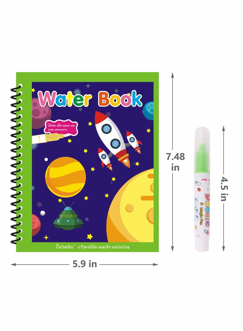SOLARAE Mess-Free Water Reveal Coloring Book for Kids - Reusable Activity Pad with Magic Pen, Educational Drawing Toy for Creative Fun and Learning - Image 5