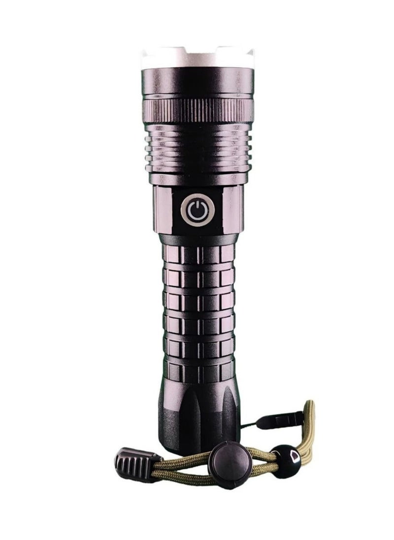 Generic Rechargeable LED Torch – 30000 Lumens Super Bright Tactical Flashlight – Zoomable Waterproof Outdoor Torch – High-Power LED Light for Camping, Hiking, Fishing – Energy Class A  - Image 1