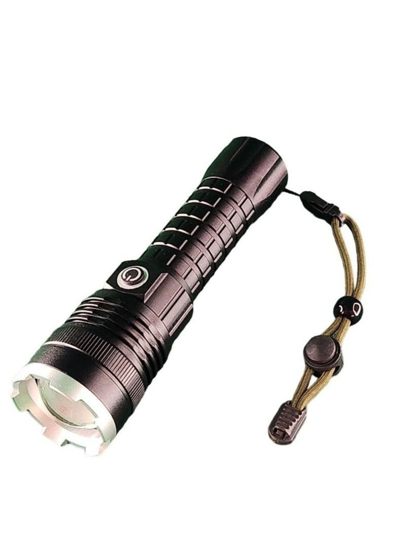 Generic Rechargeable LED Torch – 30000 Lumens Super Bright Tactical Flashlight – Zoomable Waterproof Outdoor Torch – High-Power LED Light for Camping, Hiking, Fishing – Energy Class A  - Image 2