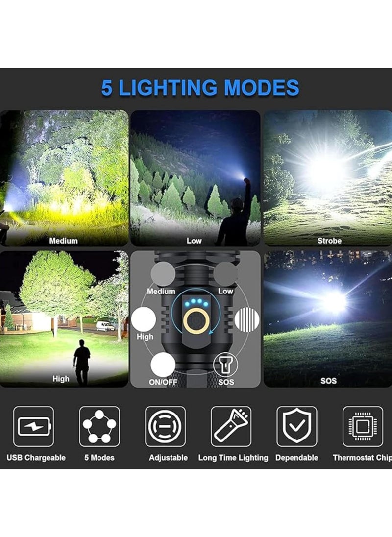 Generic Rechargeable LED Torch – 30000 Lumens Super Bright Tactical Flashlight – Zoomable Waterproof Outdoor Torch – High-Power LED Light for Camping, Hiking, Fishing – Energy Class A  - Image 4