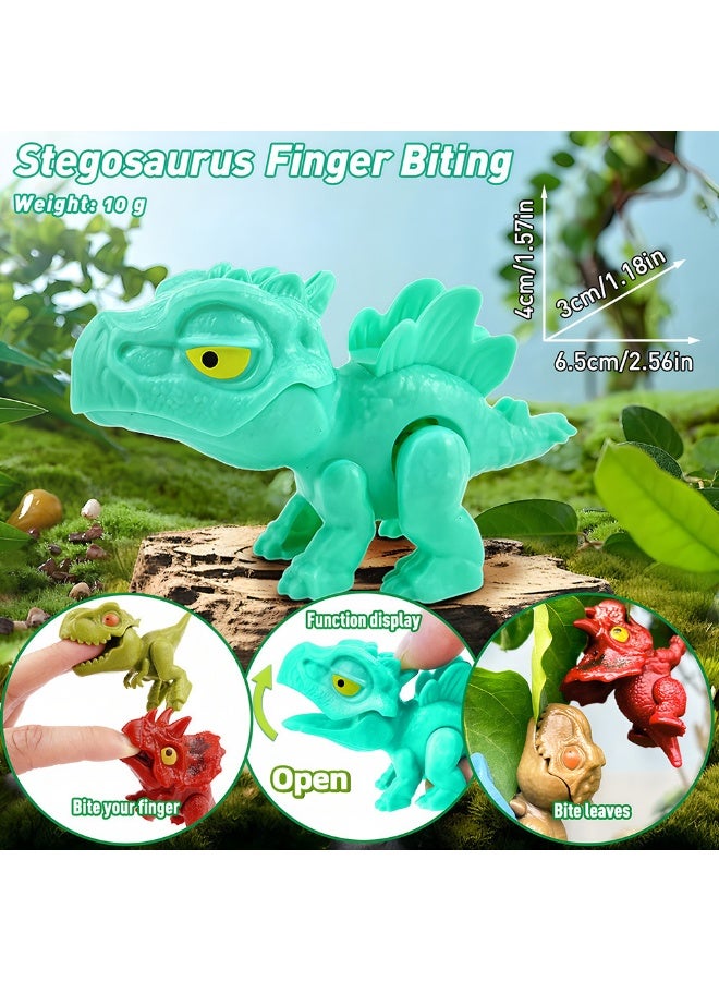 NIBEMINENT Interactive Finger-Biting Dinosaur Toy - T-Rex and Assorted Poseable Dinosaurs