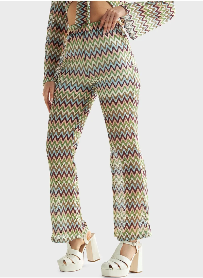 فاف Printed High Waist Pants