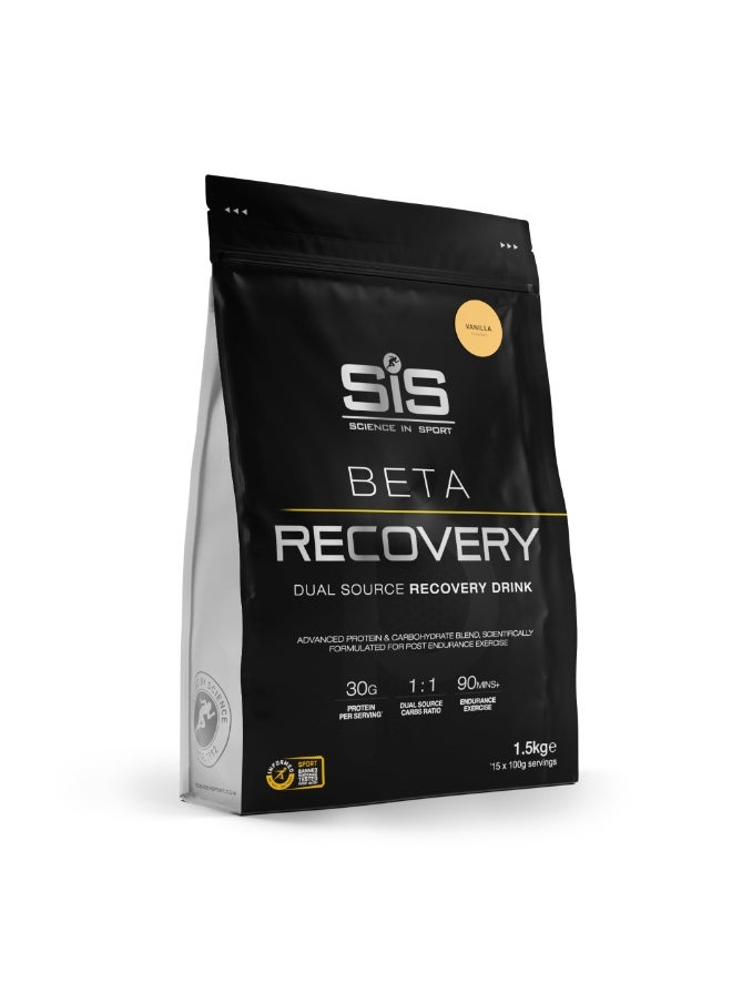 SIS BETA Recovery Dual Source Recovery Drink | Vanilla Flavour, 30g Protein per Serving, 1.5kg  - Image 1