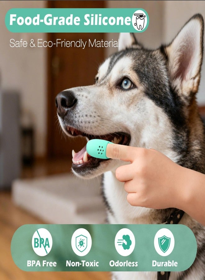 Firstfooby 3pcs Dog Finger Toothbrush, Cat Chin Brush with Food-Grade Silicone, Dog Tooth Brushing Kit, Silicone Cleaning Brush for Pet Dental Care - Image 4
