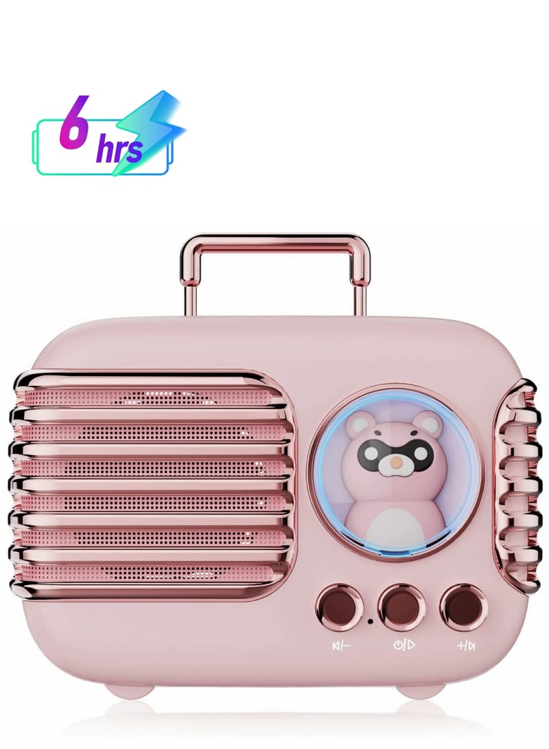 Bluetooth Speaker Cute,Portable Bluetooth Speaker Wireless Retro Speaker with Built-in Mic Cute Decor,TF,Vintage Mini Speaker for Kitchen Desk Bedrooms Accessories Party Outdoors for Android iOS - Image 1