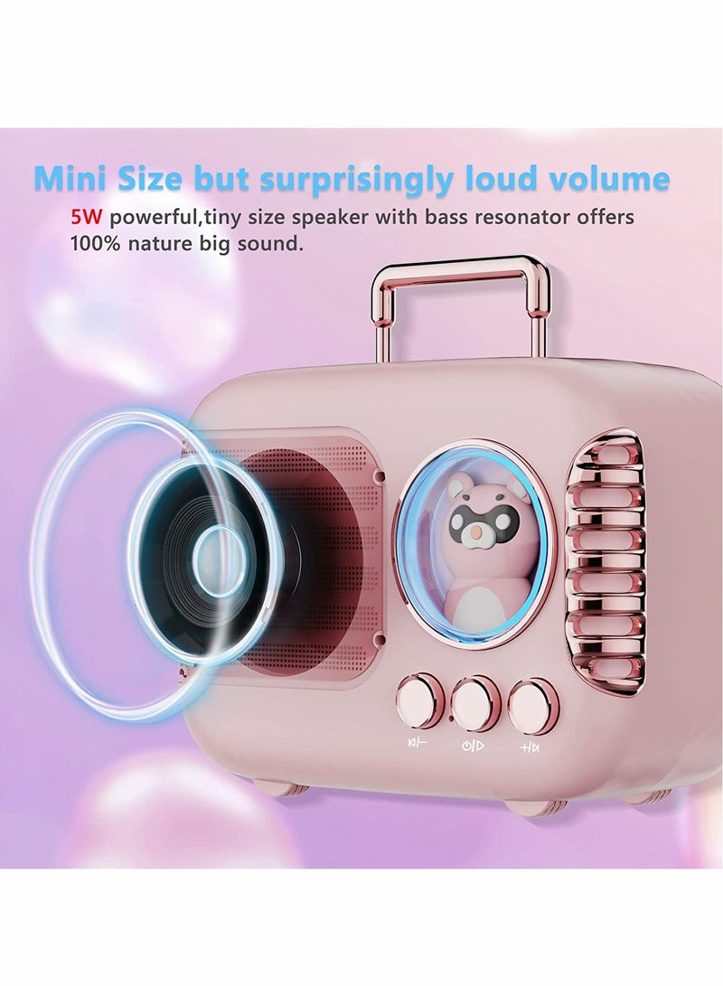 Bluetooth Speaker Cute,Portable Bluetooth Speaker Wireless Retro Speaker with Built-in Mic Cute Decor,TF,Vintage Mini Speaker for Kitchen Desk Bedrooms Accessories Party Outdoors for Android iOS - Image 3