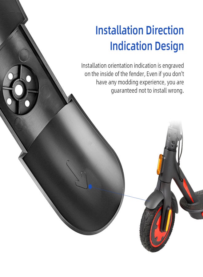 Ulip Electric Scooter Front Mudguard Mud Flaps Splash Guards Widened Front Fenders Compatible with M365 PRO PRO2 MI3 MI4pro - Image 3