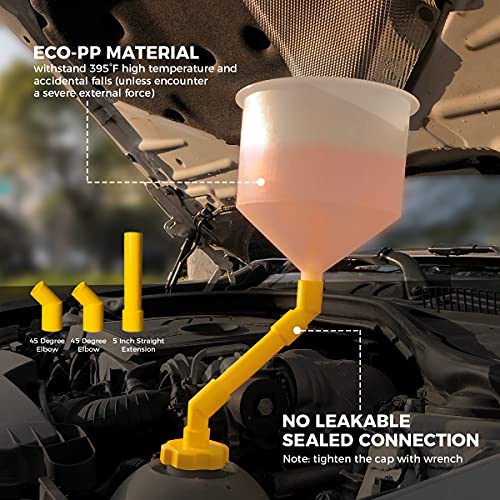 Thorstone No Spill Coolant Funnel Kit - Spill Free Radiator Coolant Filling Funnel with Adapters for Universal Vehicles - Image 5