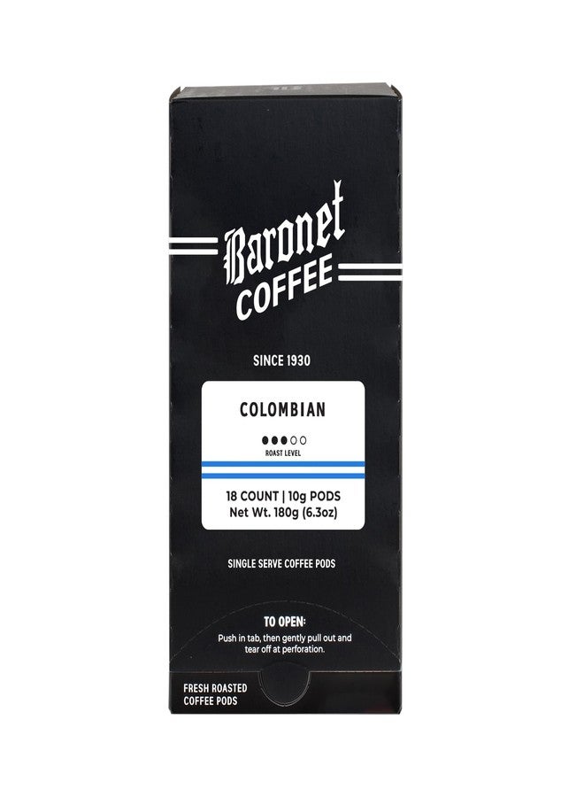 Baronet Coffee كبسولات قهوة بارونيت [كولومبية - 54 كبسولة] للاستخدام الفردي، مثل سينسيو [3 علب من 18 كبسولة للاستخدام الفردي 10 غرام] قوة عادية، تحميص متوسط [مزيج كولومبي] - Image 1