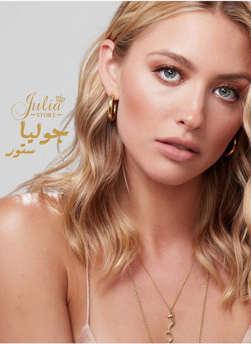 Julia Store 18K Gold Plated Large Thick Big Hoop Earrings  - Image 2