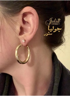 Julia Store 18K Gold Plated Large Thick Big Hoop Earrings  - Image 5