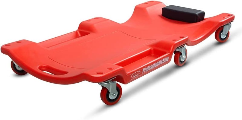 Keaa 40'' Mechanic Creeper with Heavy-Duty Caster, Low Profile Creeper Automotive, Vehicle Repair Garage Creepers with Padded Headrest, Red - Image 1