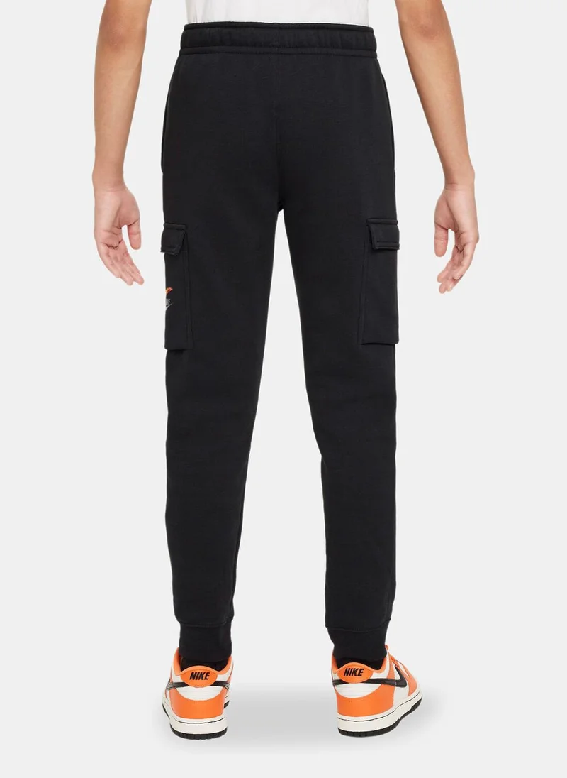Nike Kids' Sportswear Fleece Graphic Cargo Trousers