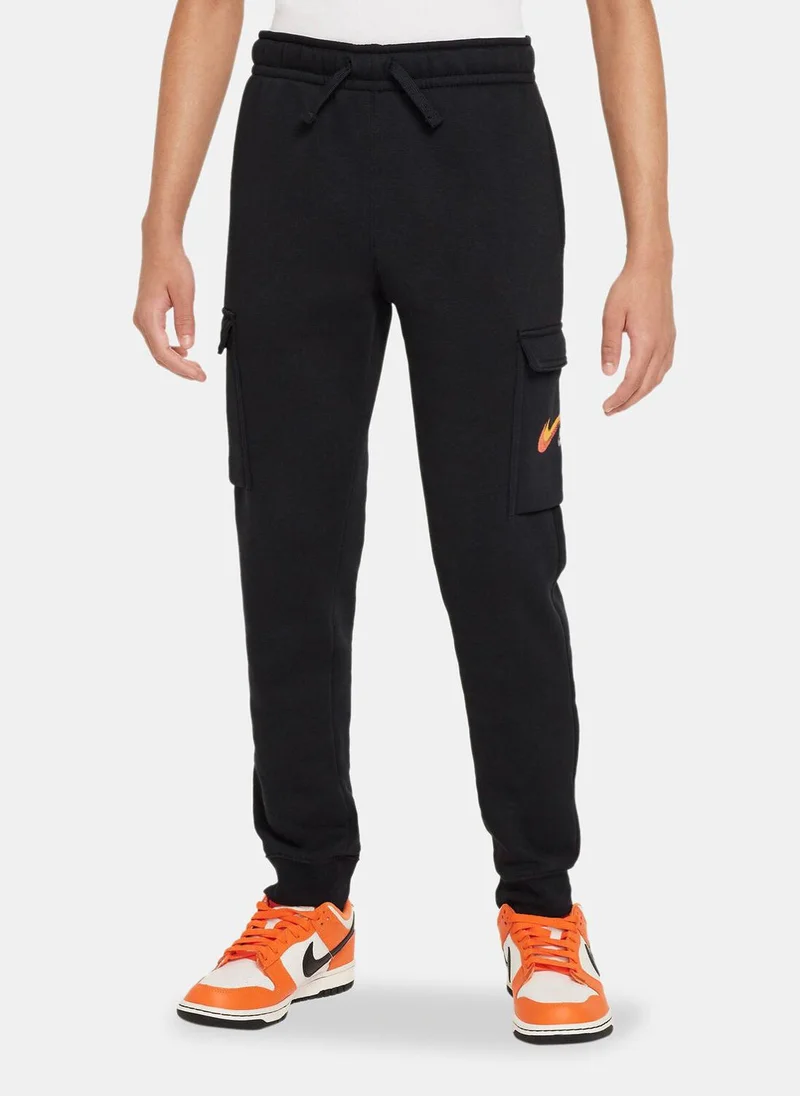 Nike Kids' Sportswear Fleece Graphic Cargo Trousers