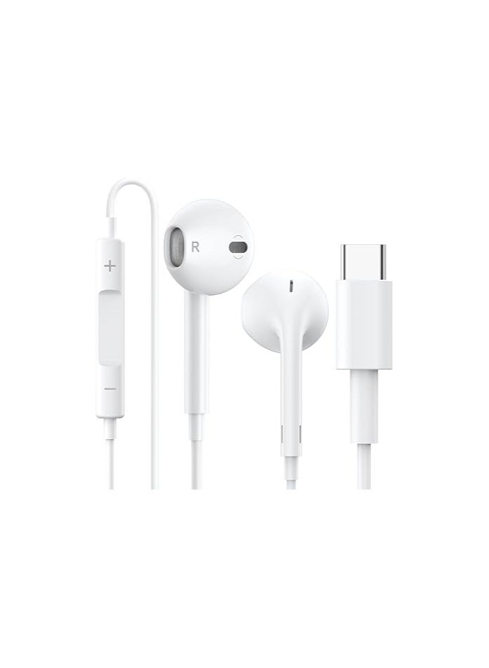 "USB-C Wired Earphones with Microphone & Volume Control – In-Ear Headphones Compatible with iPhone 16 Series, iPad Pro, Samsung Galaxy S23/S22/S21, Note 10/20 & Android Devices" - Image 1