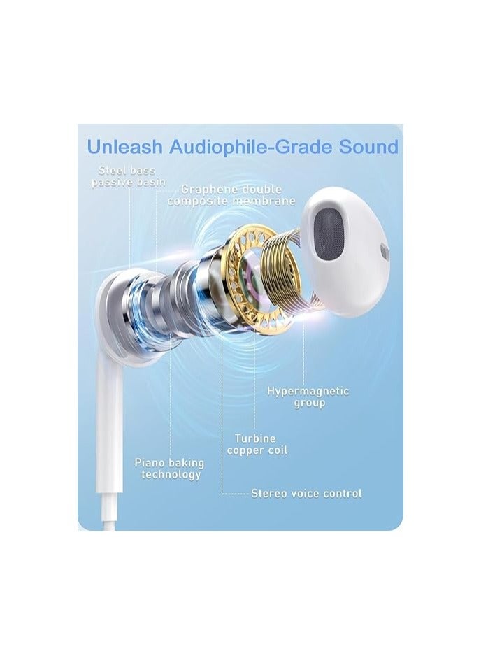 "USB-C Wired Earphones with Microphone & Volume Control – In-Ear Headphones Compatible with iPhone 16 Series, iPad Pro, Samsung Galaxy S23/S22/S21, Note 10/20 & Android Devices" - Image 5