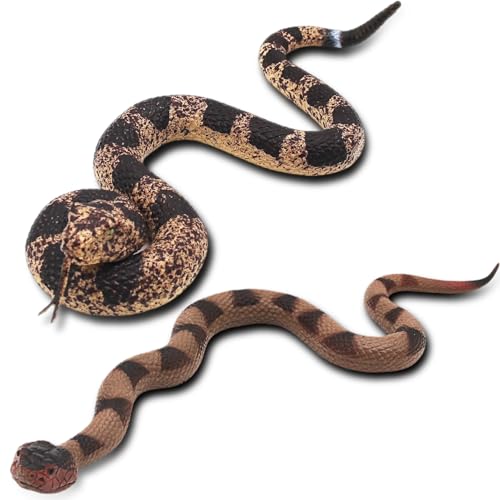 Upitry Rubber Snakes Fake Snake Rattlesnake Realistic Keep Birds Away Prank Life Size Toy That Look Real Garden Plastic Scare Birds Christmas Toys - Image 1