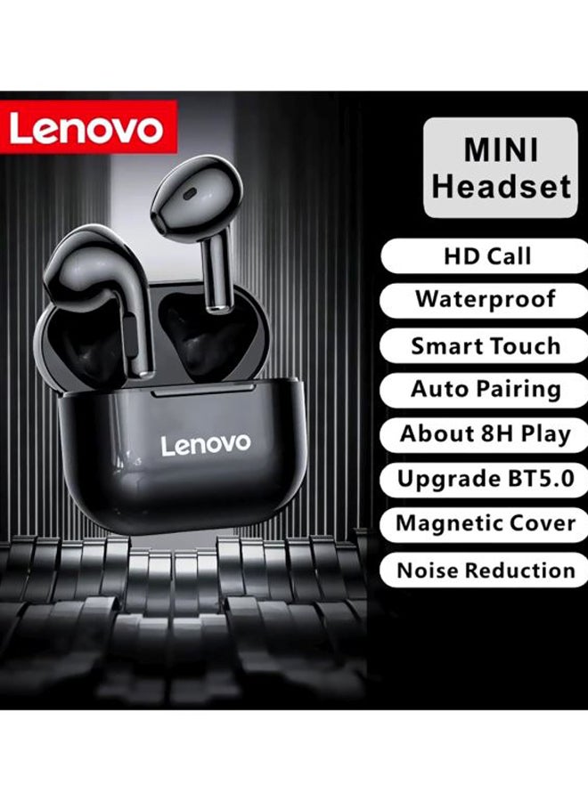 لينوفو LP40 TWS سماعة أذن لاسلكية بلوتوث 5.0 مزدوجة ستيريو باس تحكم باللمس IP54 مدى الحياة مقاوم للماء أسود - Image 2