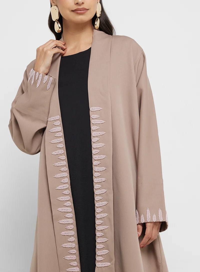 hayas closet Embroidered Abaya with Sheila