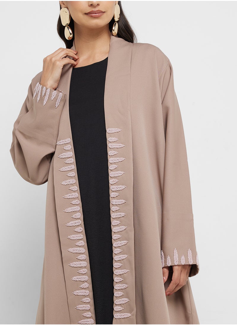 hayas closet Embroidered Abaya with Sheila  - Image 3