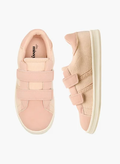 Little Missy Panelled Sneakers with Hook and Loop Closure