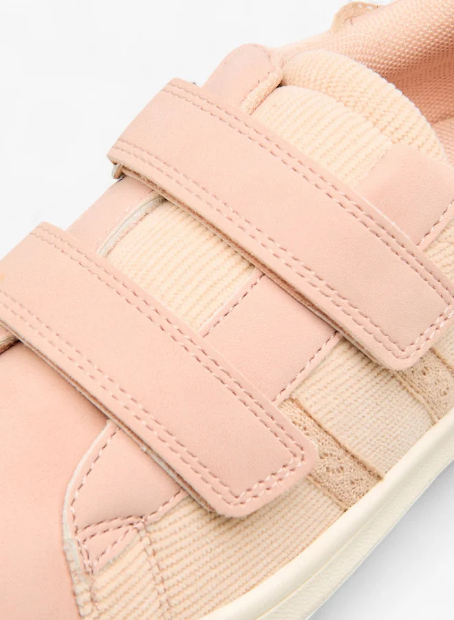 Little Missy Panelled Sneakers with Hook and Loop Closure