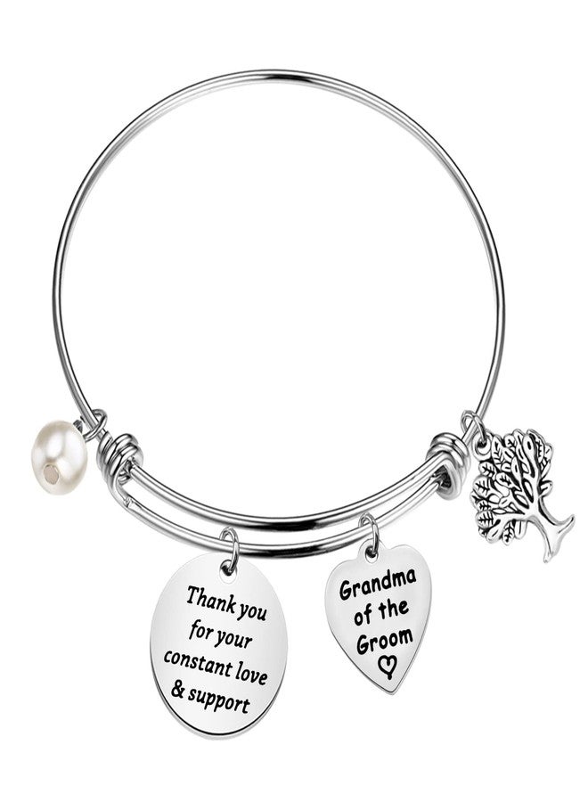 PLITI Grandma Of The Groom Bracelet Grandmother Gift From Grandson Thank You For Your Constant Love & Support Jewelry (Grandma Groom bg) - Image 1