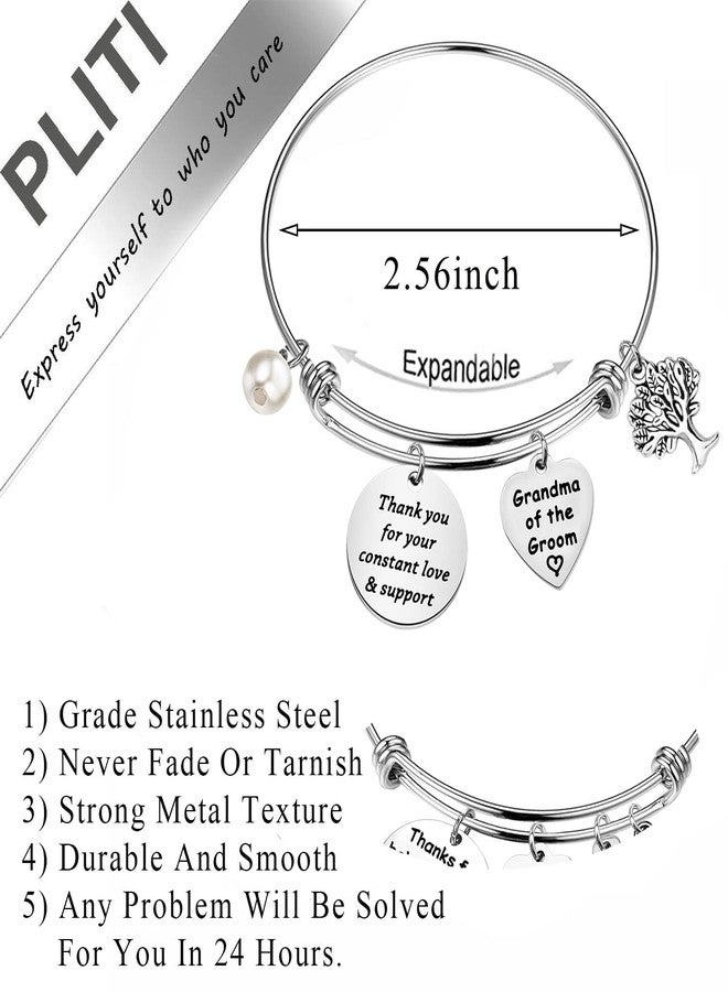 PLITI Grandma Of The Groom Bracelet Grandmother Gift From Grandson Thank You For Your Constant Love & Support Jewelry (Grandma Groom bg) - Image 2