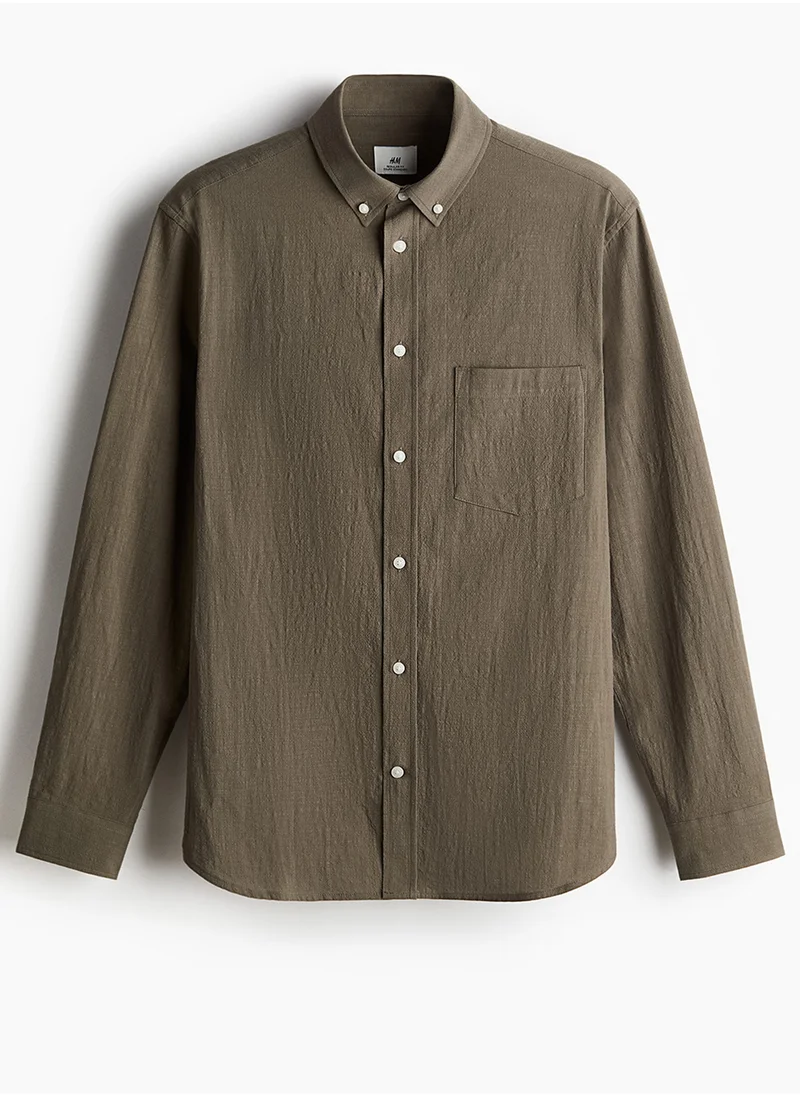 H&M Regular Fit Textured Shirt