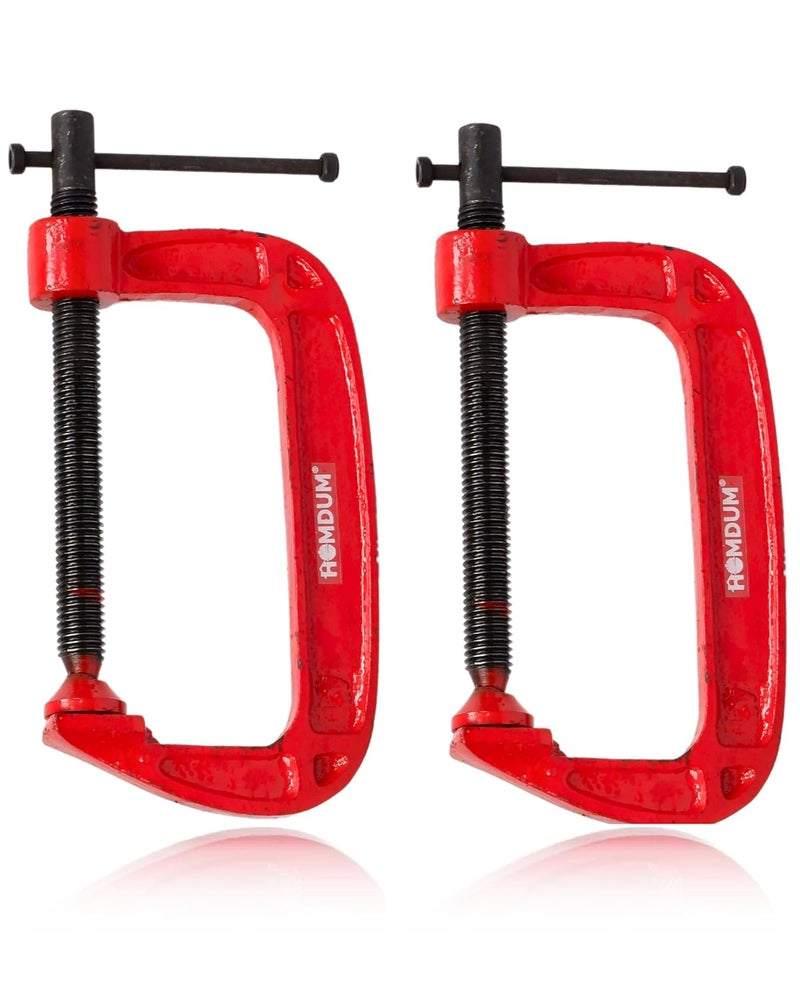 Homdum Heavy Duty G Clamp C Type Clamping Tool Pack of 2 Pieces 4 inch - Image 1