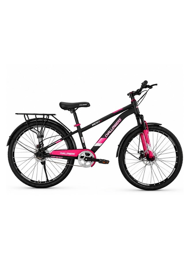 Challenger 26-Inch Geared Mountain Bike Bicycle with Front Suspension, Geared Mountain Bicycle for Recreational Cycling and Outdoor Riding, for recreational cycling, outdoor rides and everyday fitness - Black/Red - Image 2