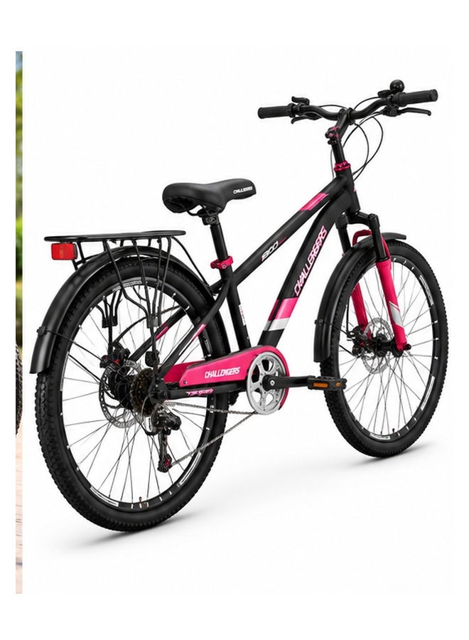 Challenger 26-Inch Geared Mountain Bike Bicycle with Front Suspension, Geared Mountain Bicycle for Recreational Cycling and Outdoor Riding, for recreational cycling, outdoor rides and everyday fitness - Black/Red - Image 4