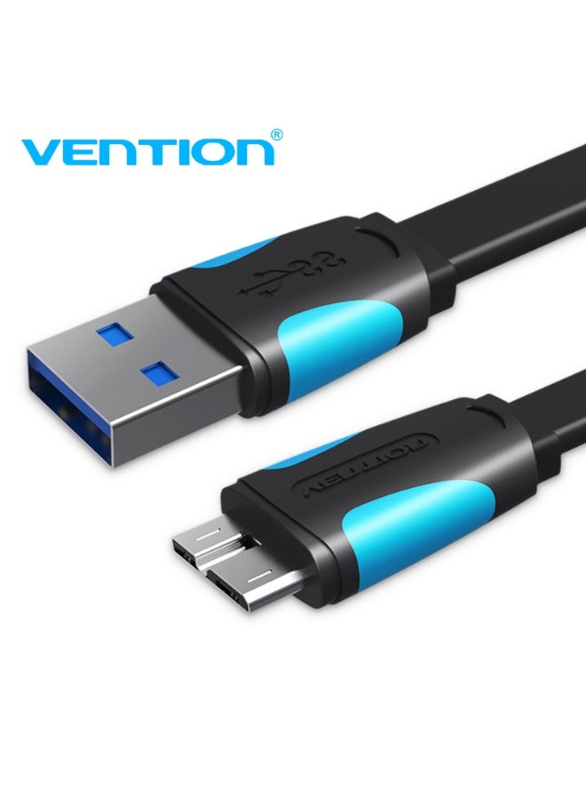 VENTION Flat USB3.0 A Male to Micro B Male Cable 0.25M Black Model # VAS-A12-B025 - Image 5