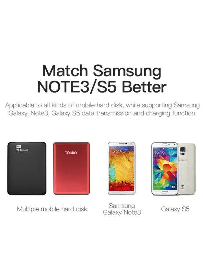 VENTION Flat USB3.0 A Male to Micro B Male Cable 0.25M Black Model # VAS-A12-B025 - Image 2